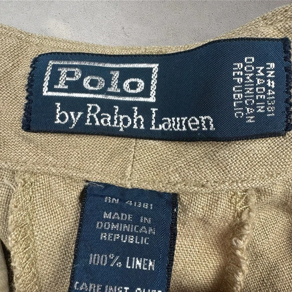 Vintage Polo Ralph Lauren Linen Trousers Men's 36x31 Wide Leg Dress Pants
